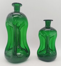 Grüne Holmegaard Kluk Kluk - Flaschen / Vasen 2 Stück, ohne Verschluss