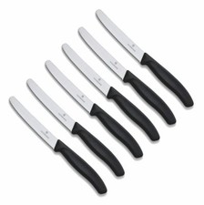 6 Stk Victorinox Frühstücksmesser Tafelmesser Tomatenmesser Vespermesser schwarz