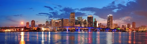 Wandbild miami city skyline - miami,
