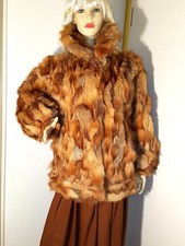 echt Rot Fuchs OVER SIZE 38 40 42 red fox Jacke Mantel Poncho Damen EDEL wP21