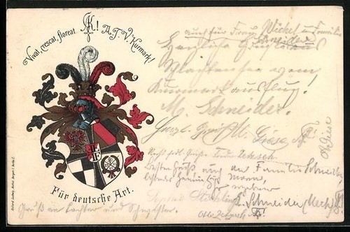 Ansichtskarte studentenwappen - ansichtskarte,