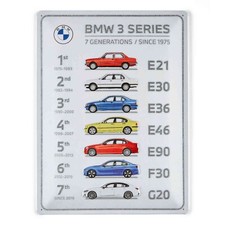 BMW 3er Serie Blechschild 20x30 cm Offizielles Metallschild Vintage Deko
