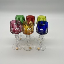 6 Weinfurtner Bleikristall Römer Bunt, mundgeblasen, handgeschliffen, Weingläser