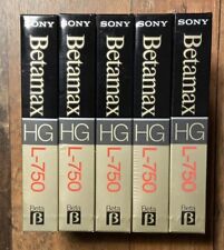 5x Sony HG Betamax L-750 Leer Videokassetten L-750BTHG - Neu & Verschweißt