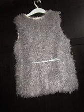 Zara Girls Outerwear Weste mit Gürtel Faux Fur Gr. 9-10 140 TOP Zustand