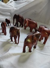 Holz 8köpfige Elefantenherde