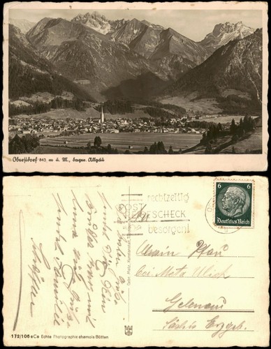 Ansichtskarte oberstdorf - ansichtskarte,
