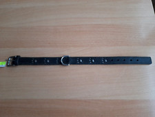 Hundehalsband, eingestanztes Muster, Leder, Schwarz, Gr. M, 45x2,5cm,  Nr. 13