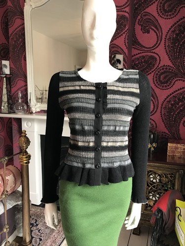 Schwarz graue strickjacke - schwarz,
