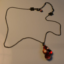 schöne KONPLOTT Halskette bis 48 cm lang, Bronzefarben viele Kristalle neuwertig