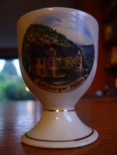 Eierbecher Gehlberger Mühle Porzellan Antik Fußbecher Gold im Wilden Geratal TOP
