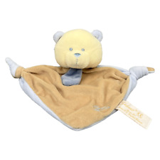 Tiamo Collection Teddybär Schmusetuch Schnuffeltuch Rassel 21cm Braun Blau Baby