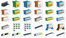 Hager Träger Schiene mit PE und N-Klemmen Klemmblöcke KN-E,P,N – wählbar