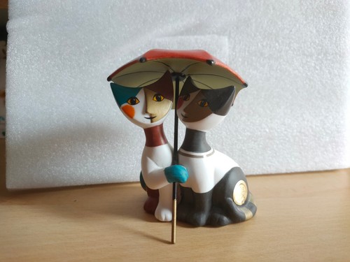 Katzenfigur mit schirm rosina - katzenfigur,