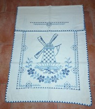 Vintage  Leinen- Überhandtuch, Stickerei , Handarbeit , Küche TOP