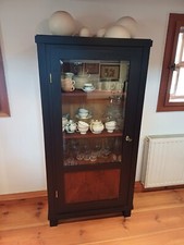 Glasvitrine Einzelstück Unikat Schwarz Biedermeier Stil Eigenbau Antik