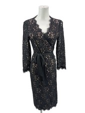 DIANE VON FURSTENBERG Wickelkleid Damen Kleid Gr. DE 38 schwarz Elegant