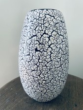 JASBA Vase Schrumpfglasur Cortina schwarz-weiß mid century Vintage ca. 18cm