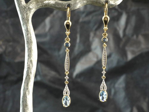 585 gold ohrringe mit blue - 585,