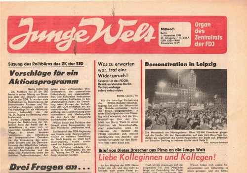 Ddr zeitung junge welt - ddr,