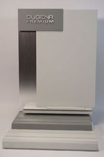 Dugena Premium Uhren Werbe-Display Reklame Ständer silber-grau Holz Metall