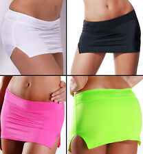 SeXy Stretch Minirock mit Schlitz GoGo Rock NEON  Pink 36 38 40 S M L SeXy 