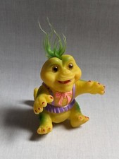 City Dinosaur Dinosaurier Baby Zaubertroll Troll Vintage 90er  gelb 8cm