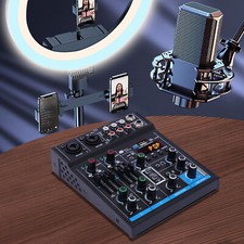 4 Kanal bluetooth Mixer USB Live Studio Audio Mischpult DJ Konsole Soundboard DE