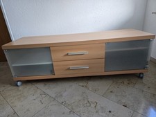 TV Unterschrank / Sideboard von Jahnke 156 x 51 x 48cm Buche Nachbildung Rollbar