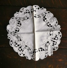 Spitzendeckchen Platzdeckchen Ø 30 cm naturweiß