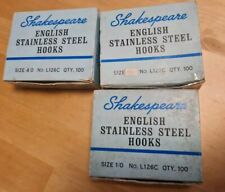 Konvolut antike vintage englische Angelhaken in original Kartons Shakespeare 1+4