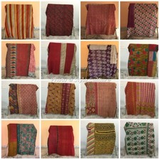 Indische Vintage Kantha Quilt Bettwäsche Tagesdecke Decke Gudari Großhandel P...