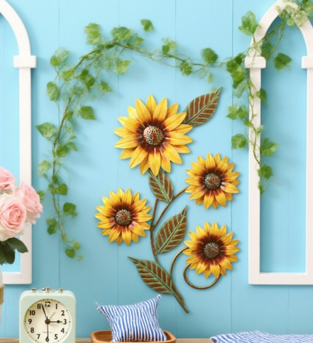 Metall sonnenblume wandbild - wandbild, 2