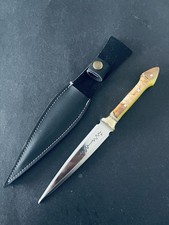 Dolchmesser | 4116 Stahl | Hybridgriff Olivenholz & Epoxid 9