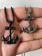 Herren Halskette Edelstahl Anker Seemann Biker