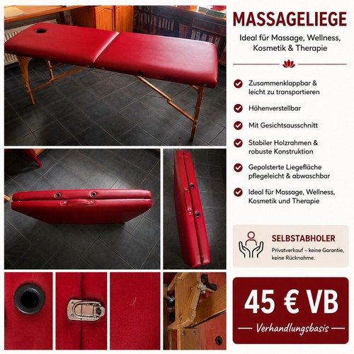 Klappbare massageliege rot - klappbare,