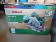 Bosch Kreissäge PKS 55 A (Präzises Sägen in Holz; 1200 Watt, max. Schnitttiefe 5