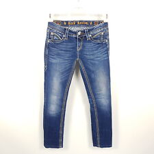Rock Revival Jeans Blair Damen W27 L30 Blau Straight Stretch Denim Hose Faded