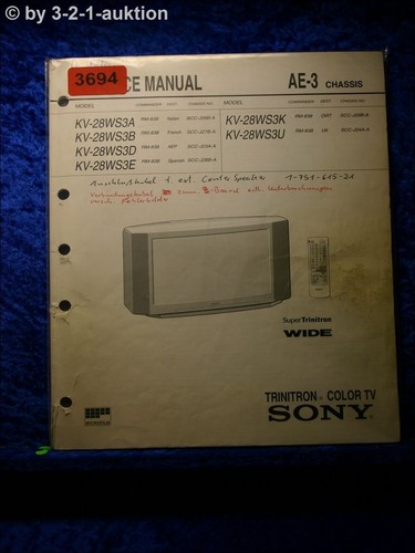 Sony service manual 28ws3d - service,