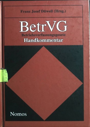 Betriebsverfassungsgesetz - ,