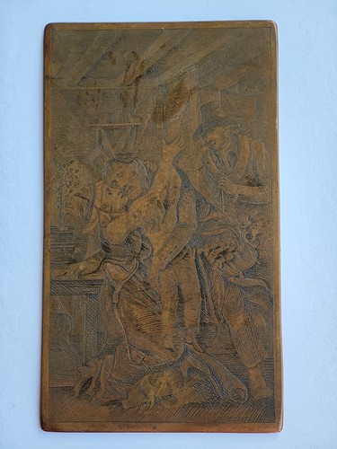 Alte kupferplatte radierung - kupferplatte,