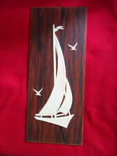 Reliefbild Bild Wandbild Retro vintage ca. 60er Jahre Mid century Segelboot 