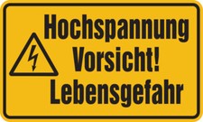 Warnschild, Hochspannung