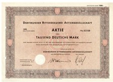 Dortmunder Ritterbrauerei AG 1000DM Dortmund  1951