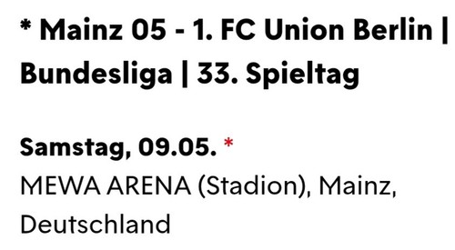 Karten für mainz union - karten, mainz-union