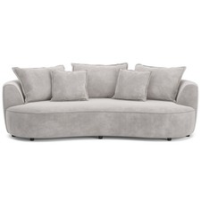 Megasofa - natural - Velours - mit Kissen Sofa Wohnlandschaft Couch
