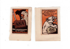 2 alte Reklamemarken für Elefant-Radiergummi der Firma Ferdinand Marx, Hannover