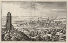Amberg Opf. Original Kupferstich Merian 1644