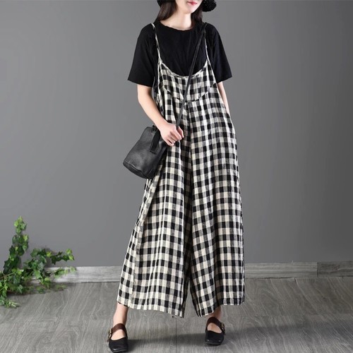 Damen lockere latzhose kariert - damen,