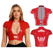 Damen PVC Wet Look Leder Party
